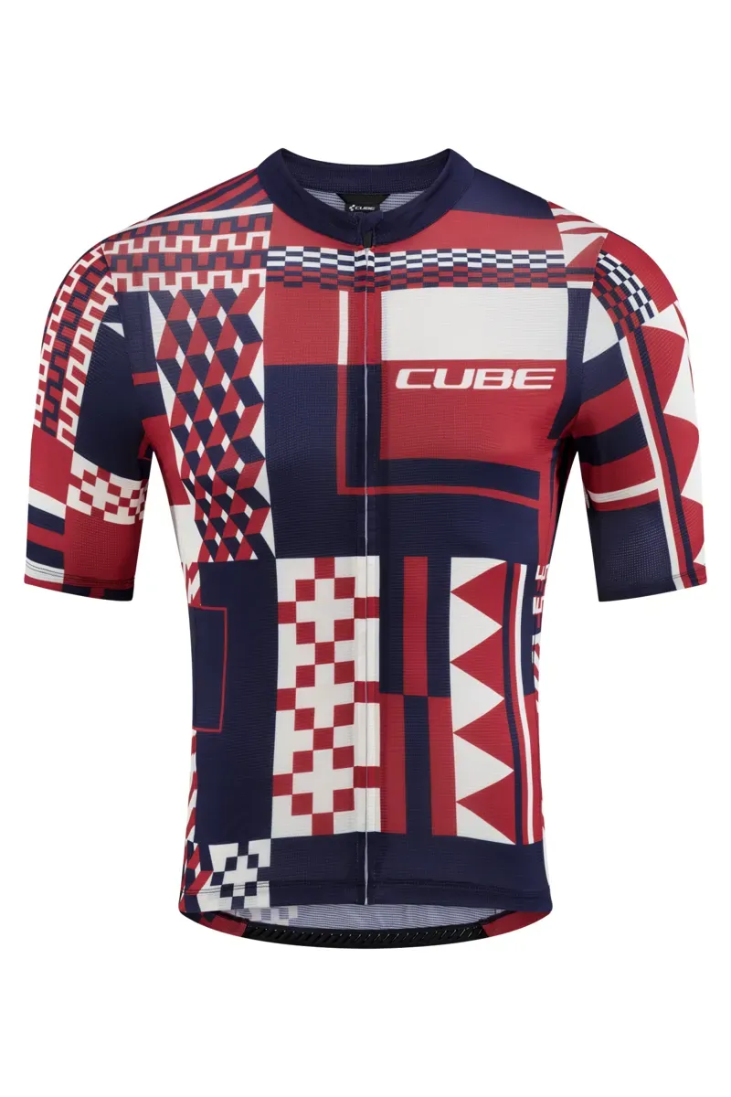 CUBE BLACKLINE JERSEY CMPT S/S BLUE/RED/BEIGE