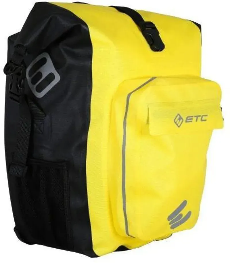 ETC Arid Waterproof Roll Top Pannier in Black/Yellow