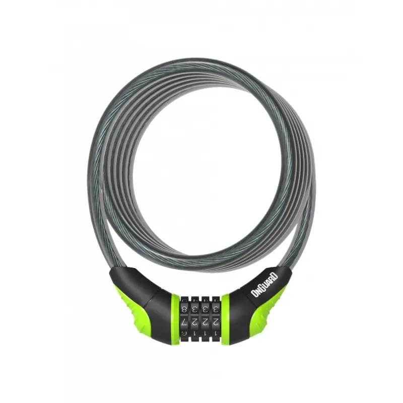 Neon Combo Coil Cable Locks Green 1