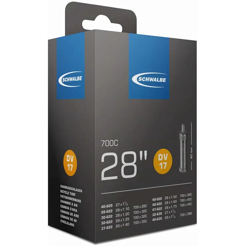Schwalbe No. 17 28 inch 40mm Inner Tube in Black