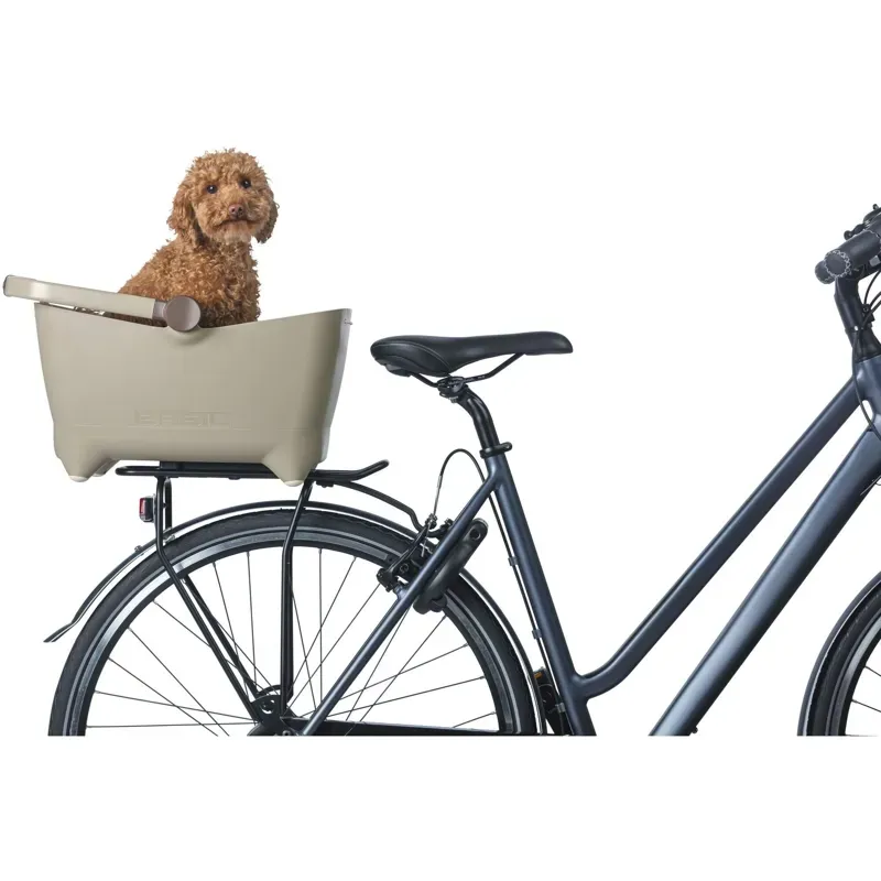 Basil Buddy Dog Bicycle Basket MIK Bisc Brown 32 litres-1