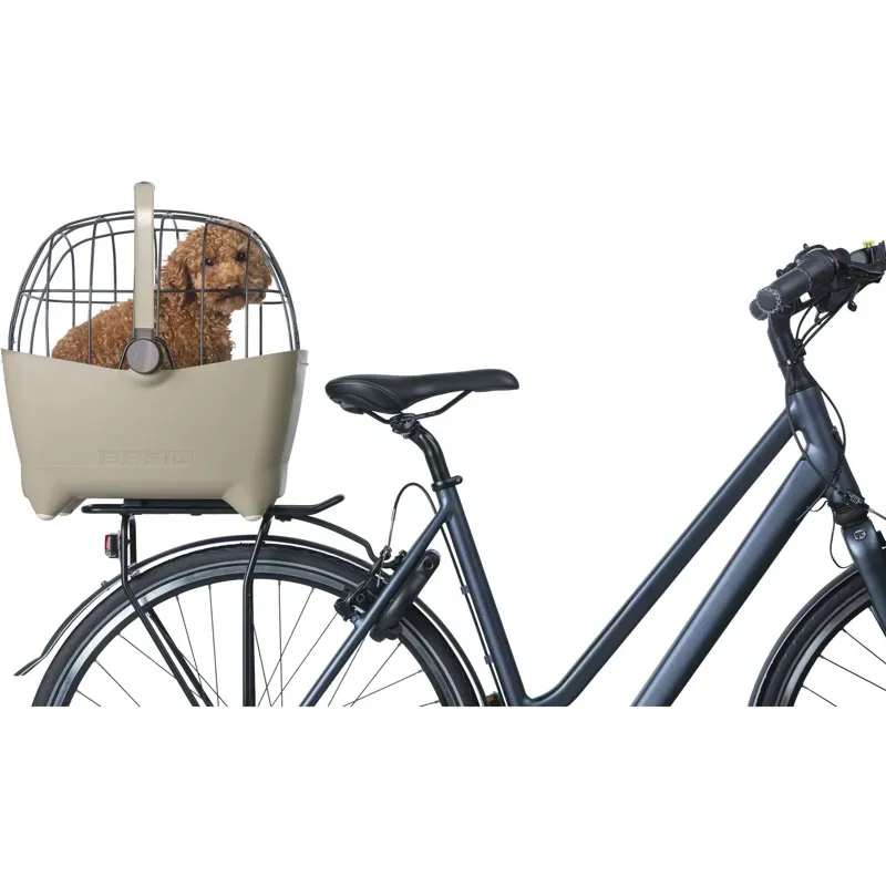 Basil Buddy Dog Bicycle Basket MIK Bisc Brown 32 litres-2