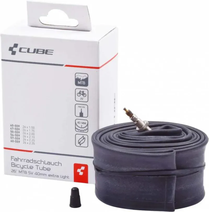 2020 Cube 26in MTB SV 40mm Extra Light Inner Tube in Black