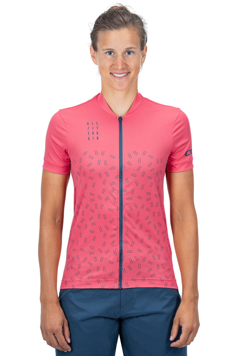 Cube ATX Full Zip Short Sleeved Womens Jersey in Pink