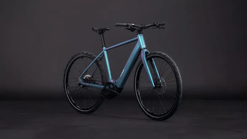 Cube Editor Hybrid SLT 400x City E-Bike in Smaragd Grey/Prism-1