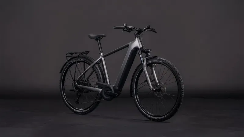 Cube Nuride Hybrid Performance 600 E-Gravel Bike In Slab Grey/Black-1