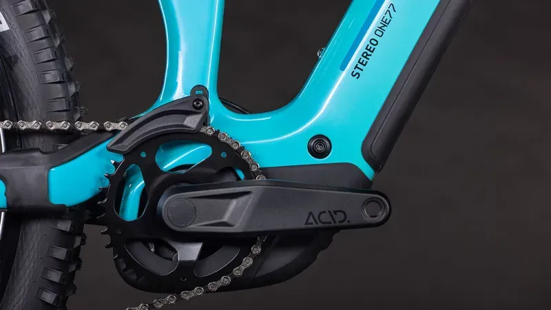 Cube Stereo Hybrid One77 HPC Race 800 E-MTB in Swimming Pool/Black-2