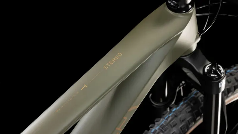 Cube Stereo One44 HPC Rookie Kids Bike in Dusty Olive/Gold-2