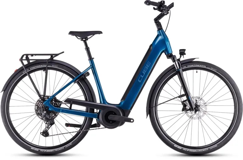 Cube Supreme Hybrid Pro 625 City E-Bike In Electric Blue/Black