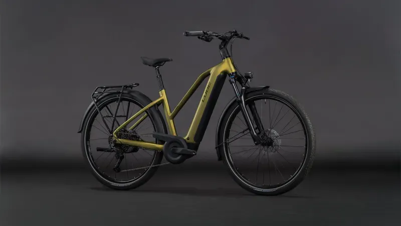 Cube Touring Hybrid Pro 800 E-Hybrid Bike in Golden Lime/Black-3