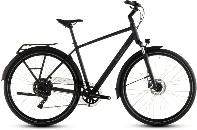 Cube Touring One Hybrid Bike in Night/Chrome