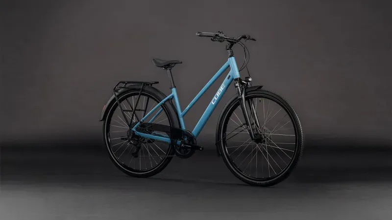 Cube Touring One Hybrid Bike in Blue Bird/Grey-3