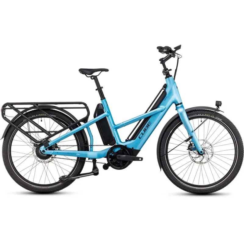 Cube Longtail Hybrid 725 Cargo eBike in Blue/Reflex Rear Loader