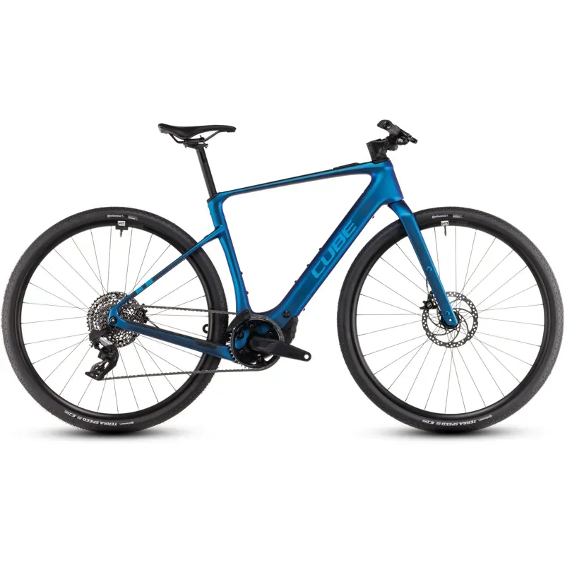 Blue hybrid bike best sale