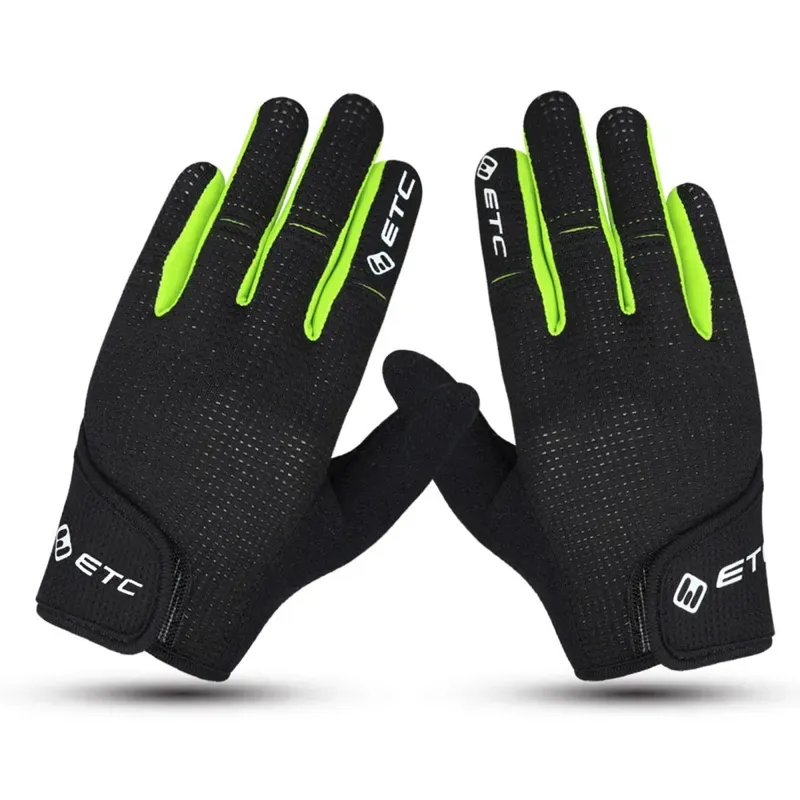 ETC PEAK JUNIOR MTB GLOVES - BLACK/GREEN - 5-6YRS