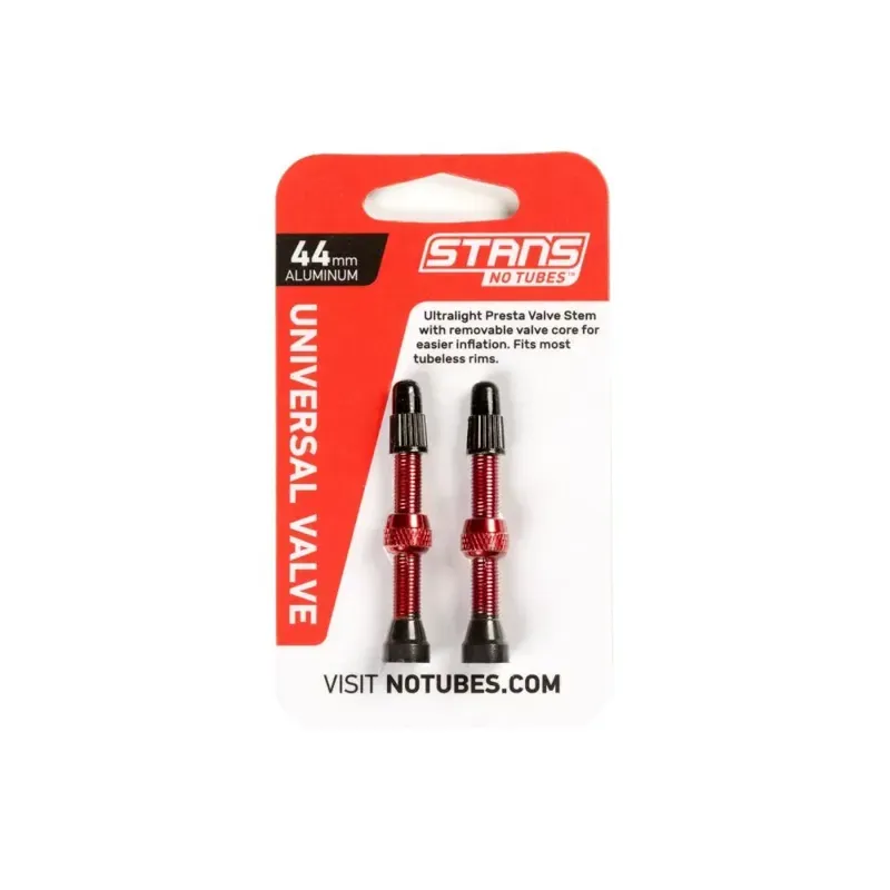 STANS TUBELESS VALVE STEM PAIR UNIVERSAL RED-1