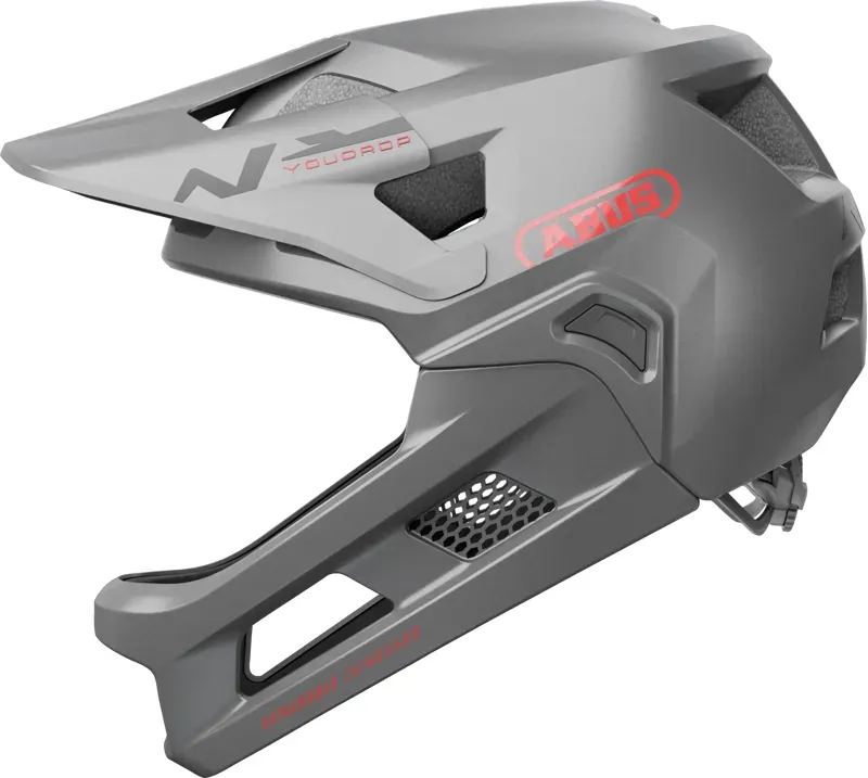 ABUS YouDrop FF Kids Full Face MTB Helmet 48- 55cm SILVER