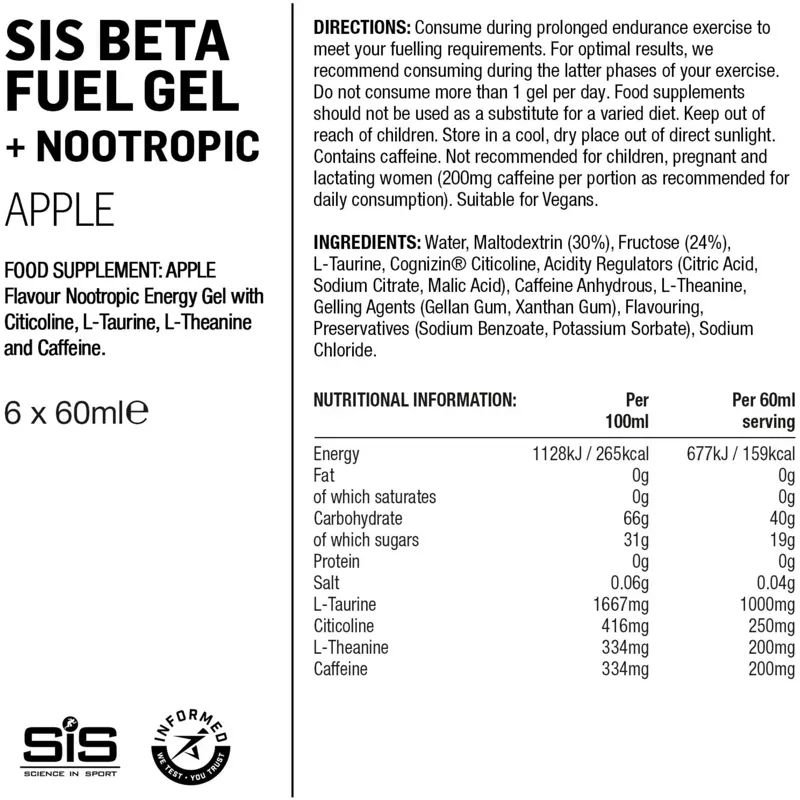 NUTRI SIS BETA Gel 6pk Noo Apple 60 ml box of 6-1