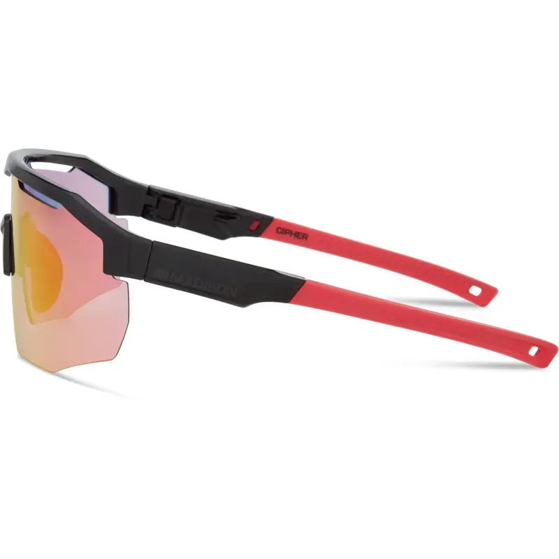 Madison Cipher Pink Rose Mirror Lens Sunglasses in Black-1