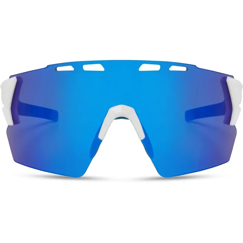 Madison Stealth Blue Mirror Lens Sunglasses in White-3