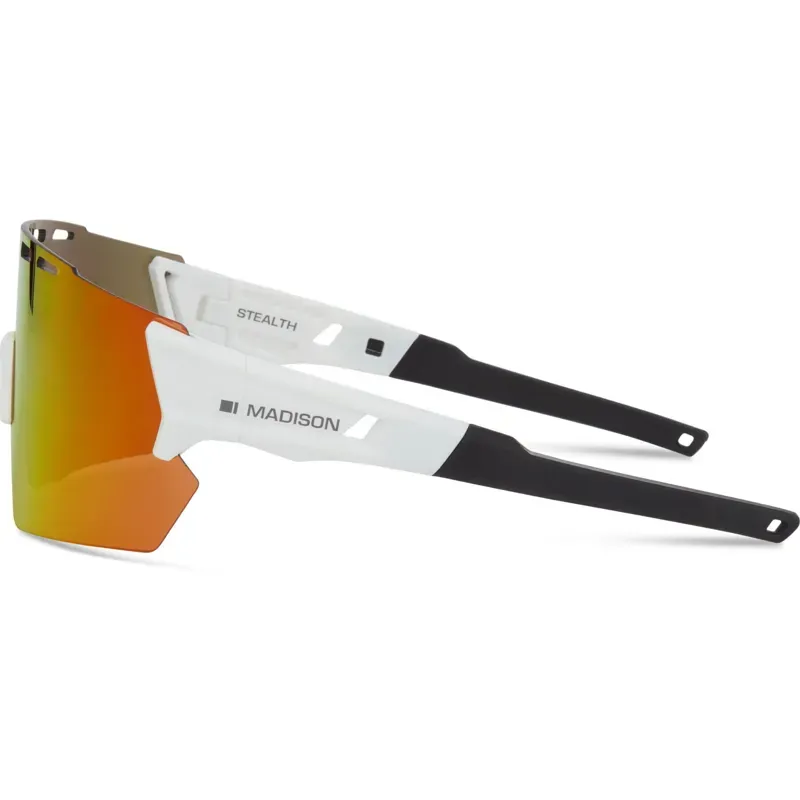 Madison Stealth Fire Mirror/Amber/Clear 3 Lens Sunglasses in White-1