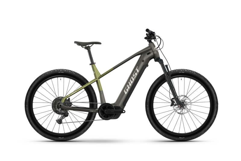 Ghost E-Teru E-Trekking Bike in Black Eel/Cactus - Glossy