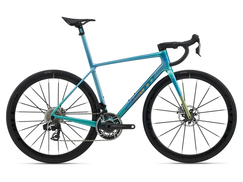 Giant TCR Advanced SL 0 Red Road Bike in Turbo Teal