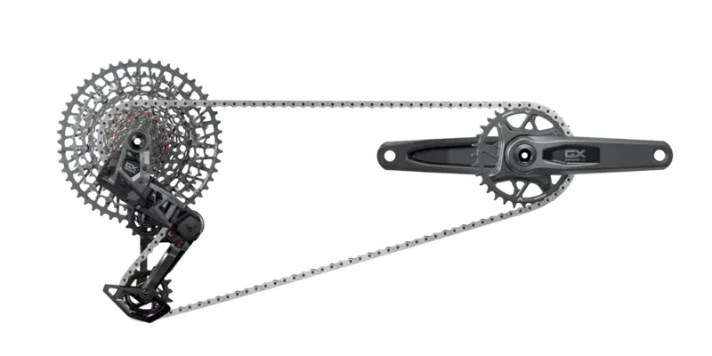 SRAM GX T-Type Eagle Transmission AXS Groupset RD W/Battery/Charger/Cord EC POD FC GX Q174 DUB MTB Wide W/DM 32t CR W/2 Guards CN 126l CS XS-1275 10-52t DARK POLAR 1