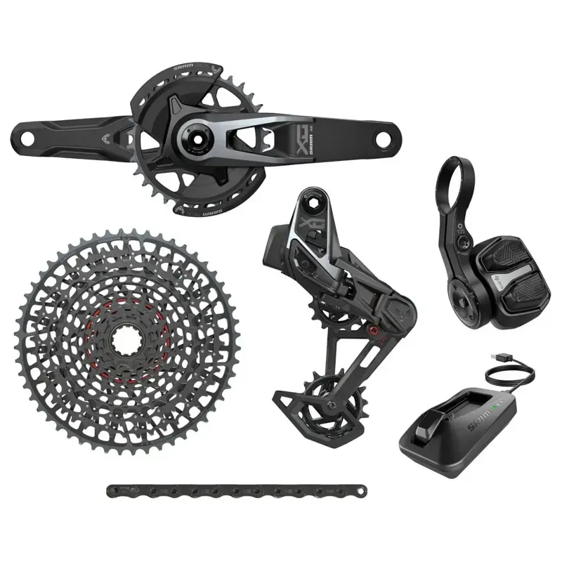 SRAM X0 T-Type Eagle Transmission AXS Groupset Rd W/Battery/Charger/Cord Ec Pod Ult Fc X0 Q174 55mm Chainline DUB MTB Wide DM 32T CR W/2 Guards Cn 126L Cs Xs-1295 10-52T V2 1