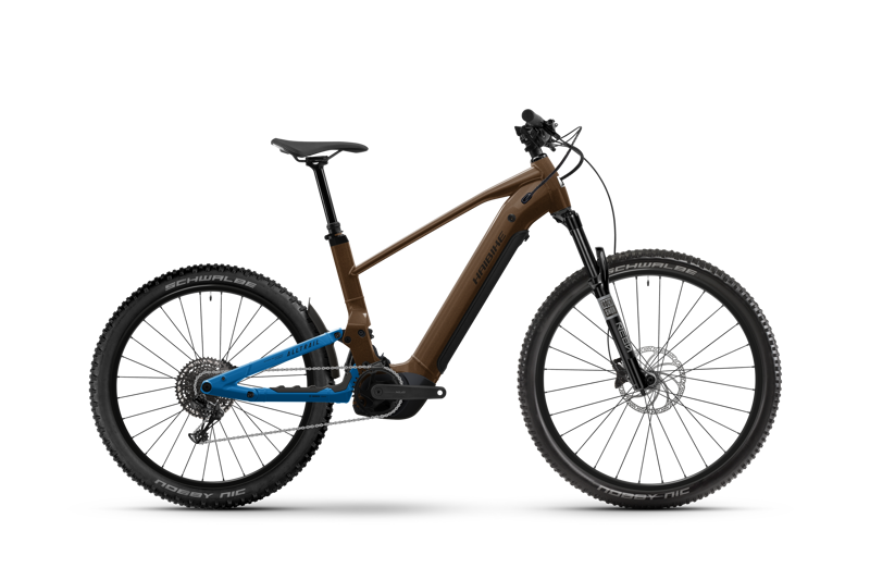 Haibike Alltrail 6 eMountain Bike in Leather/Platinum Blue