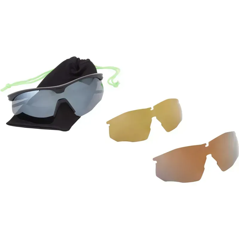 Madison Eyewear Mad Shields 3-pack Glasses in Matt Black/Silver Mirror-4