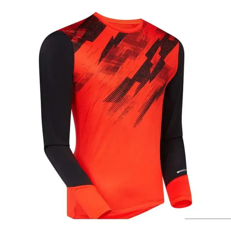 Madison Flux Men's Long Sleeve Trail Jersey In Magma Red/Black-1