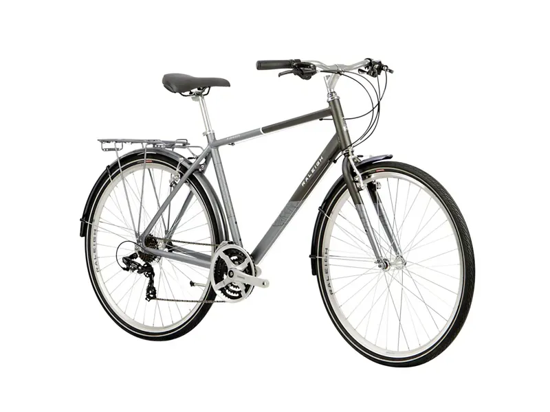 Raleigh Pioneer Crossbar Hybrid Bike in Grey-8
