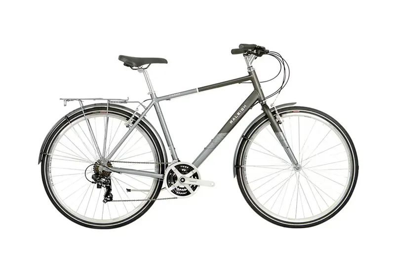 Raleigh Pioneer Crossbar Hybrid Bike in Grey