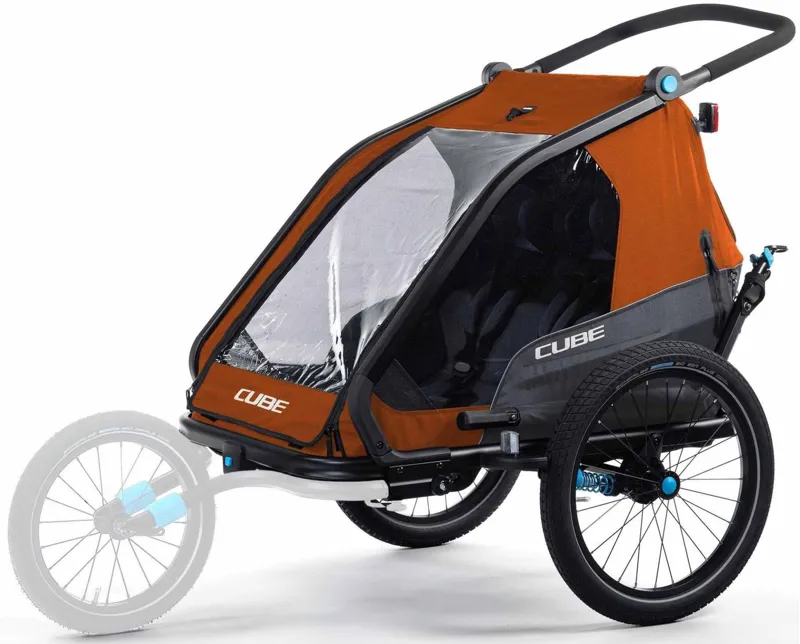 Cube Kids Trailer Double Cmpt X Actionteam grey/orange one size-1