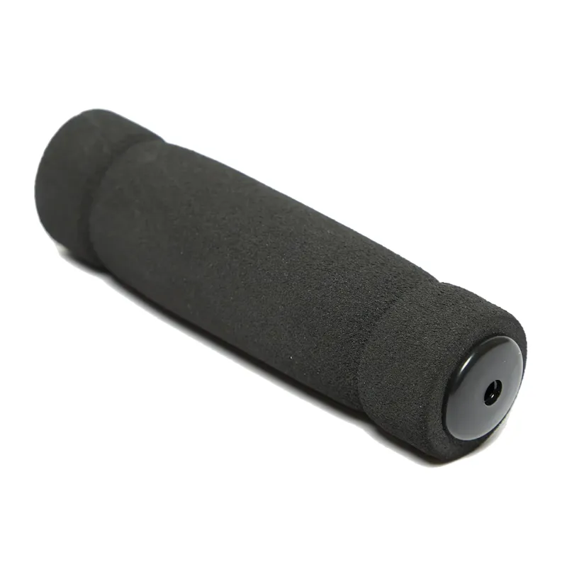 Foam Handlebar Grips Black with Bar Plugs - 125mm-1