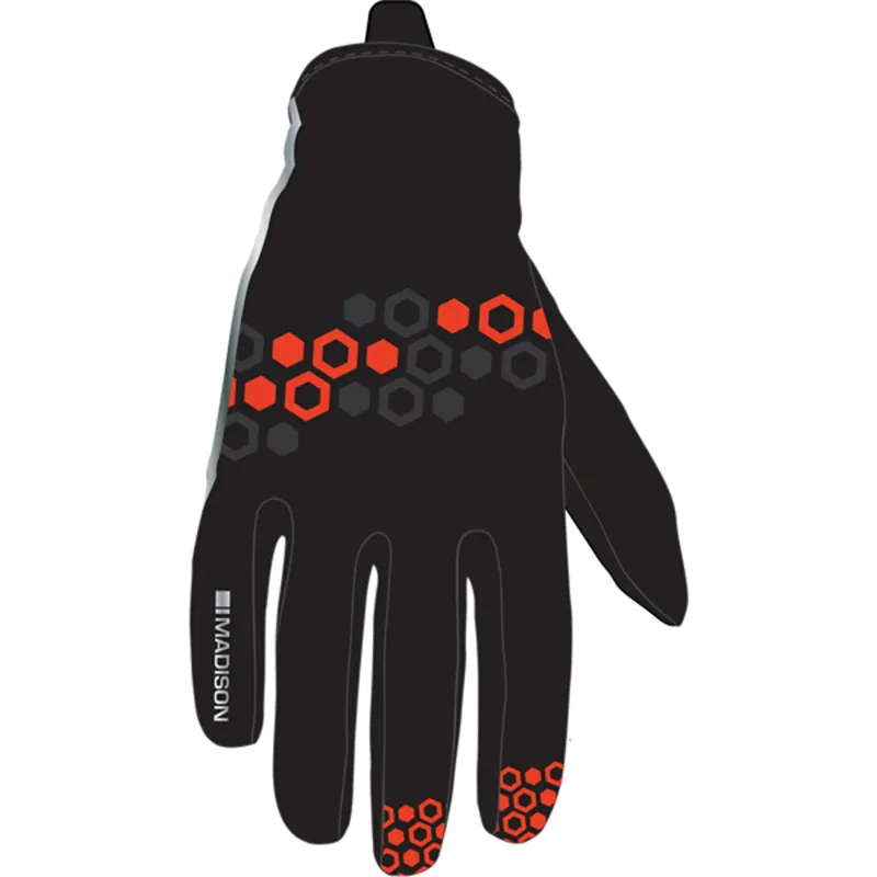 MADISON ELEMENT YOUTH SOFTSHELL GLOVES HEX BLACK/CHILLI RED