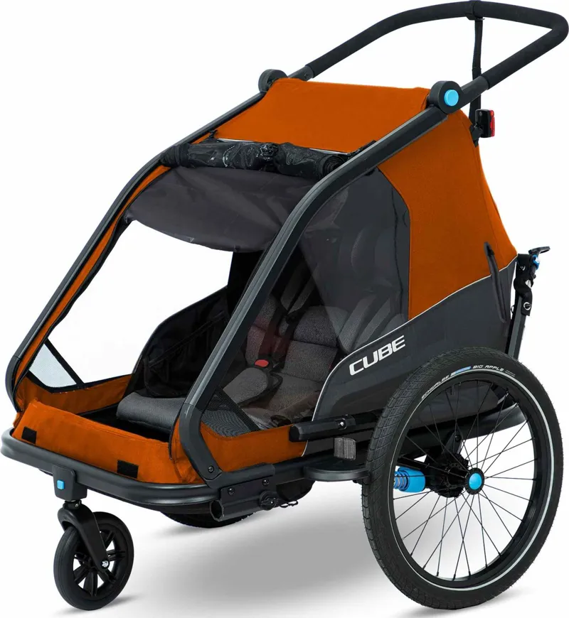 Cube Kids Trailer Double Cmpt X Actionteam grey/orange one size