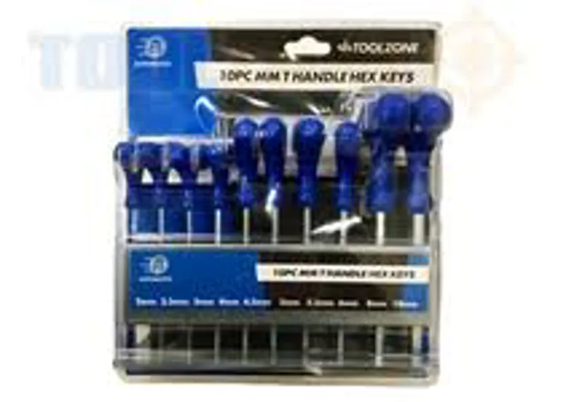 TOOLZONE 10 PC MM T HANDLE HEX KEYS