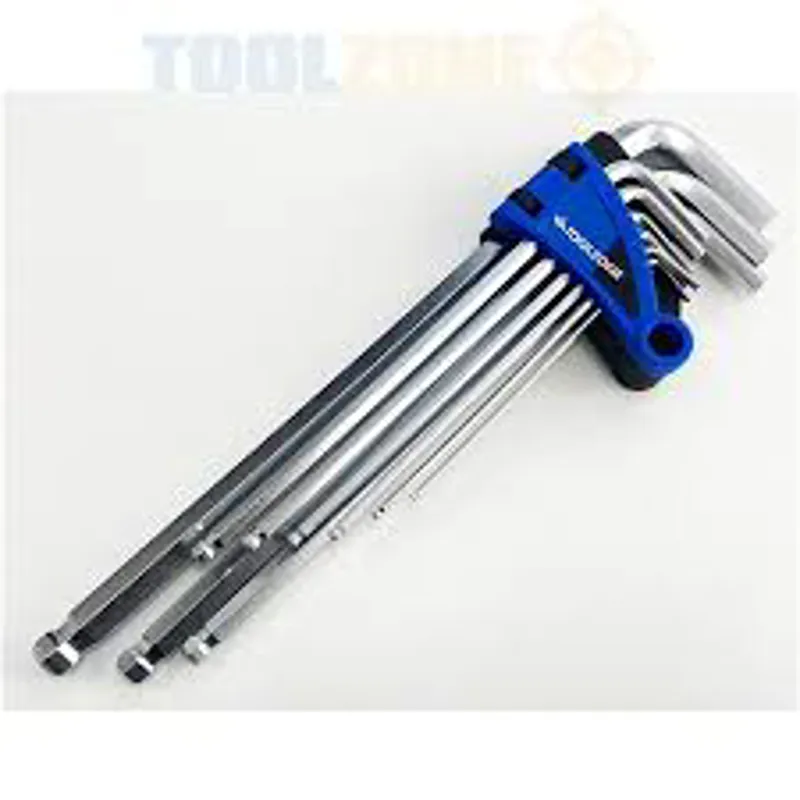 TOOLZONE 9 PC EXTRA-LONG BALL HEX KEYS-1