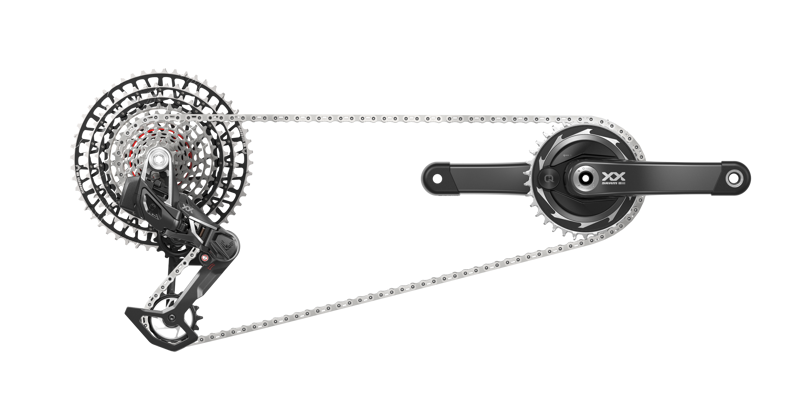 SRAM XXSL T-Type Eagle Transmission AXS Groupset RD W/Battery/Charger/Cord EC Pod Ult FC XXSL Q174 55mm Chainline Dub W/DM 34T CR CN 126L CS XS-1299 10-52T 1