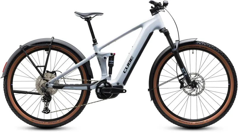 Cube Stereo Hybrid ONE22 Pro 800 FE eMountain Bike in Fog Grey/Sparkle Rose