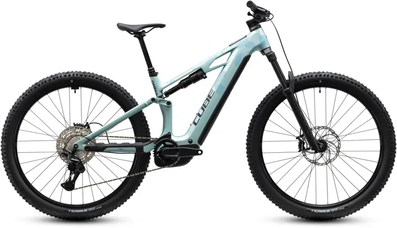 Cube Stereo Hybrid ONE44 HPC Pro 800 eMountain Bike in Pearl Aqua/Black