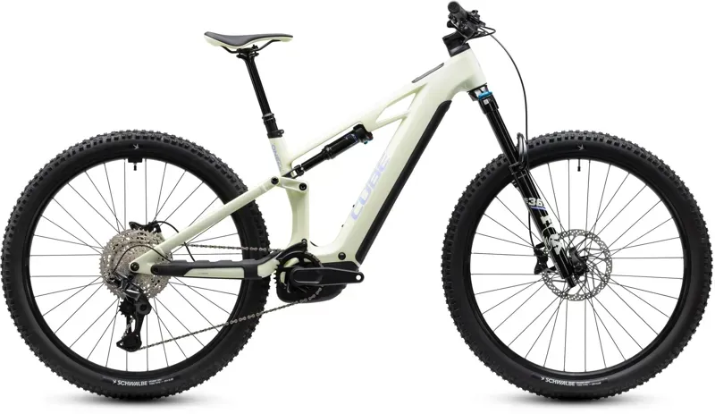 Cube Stereo Hybrid ONE44 HPC Race 800 eMountain Bike in Mellow Yellow/Lilac