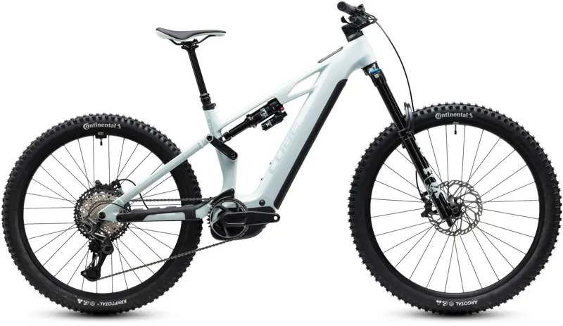 Cube Stereo Hybrid ONE77 HPC SLX 800 eMountain Bike in Hint of Mint/Orange