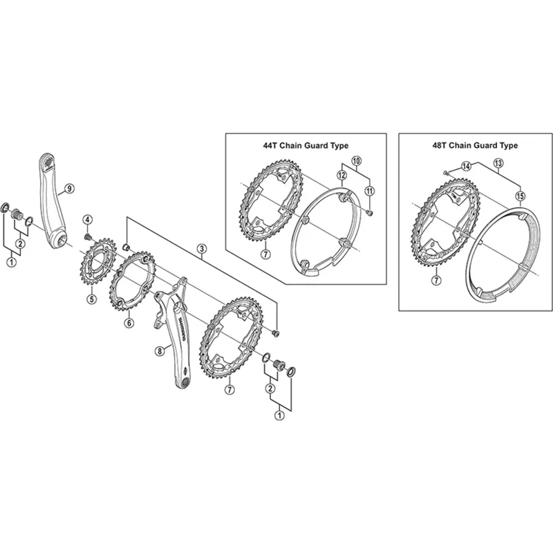 C/RING FCT521 10spd Tpl Middle 36T-AL BK Black 36 teeth-1